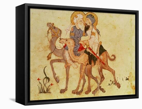 Arab 3929 F.122 Farewells of Abu-Zayd and Al-Harith before the Return to Mecca-null-Framed Premier Image Canvas