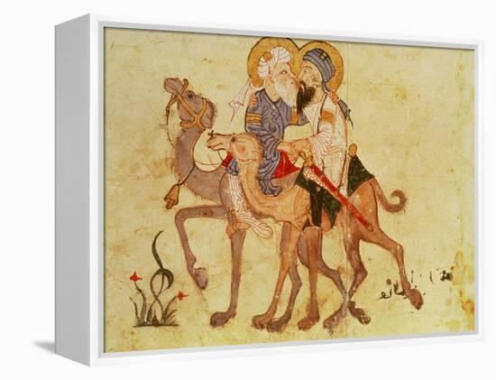 Arab 3929 F.122 Farewells of Abu-Zayd and Al-Harith before the Return to Mecca-null-Framed Premier Image Canvas