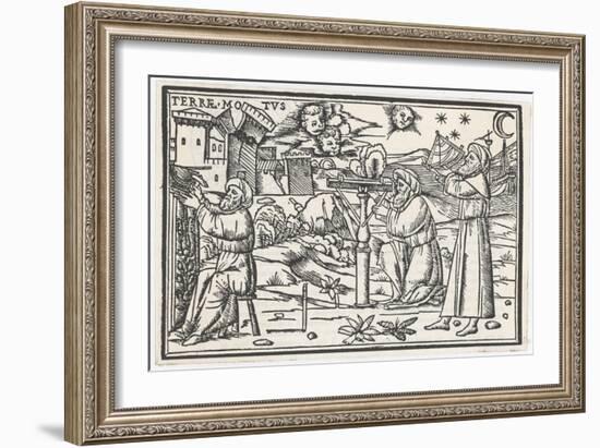 Arab Astronomers Measuring Angles Between Objects in Space or on Land-null-Framed Art Print