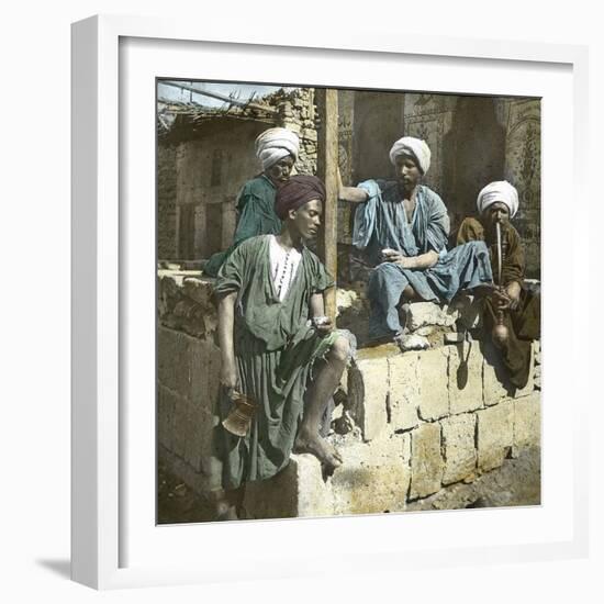 Arab Cafe, Cairo (Egypt), Circa 1870-Leon, Levy et Fils-Framed Photographic Print