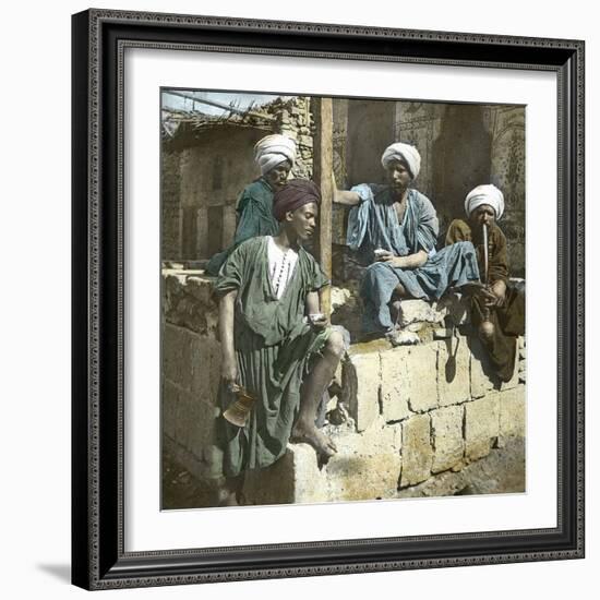 Arab Cafe, Cairo (Egypt), Circa 1870-Leon, Levy et Fils-Framed Photographic Print