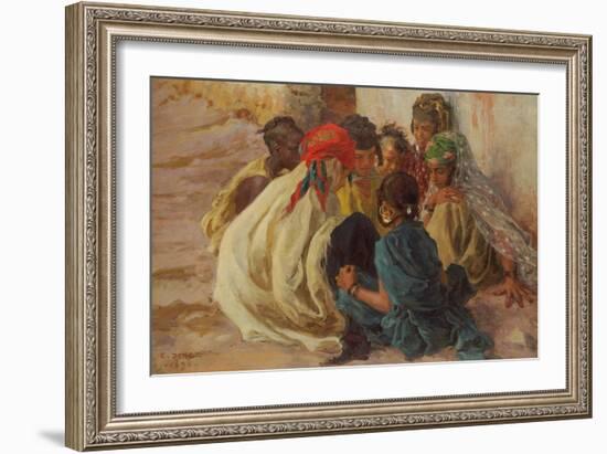 Arab Children Playing-Etienne Alphonse Dinet-Framed Giclee Print