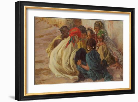 Arab Children Playing-Etienne Alphonse Dinet-Framed Giclee Print