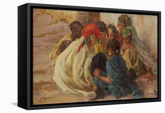 Arab Children Playing-Etienne Alphonse Dinet-Framed Premier Image Canvas