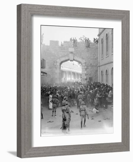 Arab demonstration at the New Gate in Jerusalem, 1933-null-Framed Photographic Print