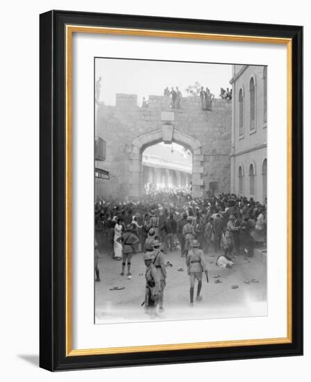 Arab demonstration at the New Gate in Jerusalem, 1933-null-Framed Photographic Print