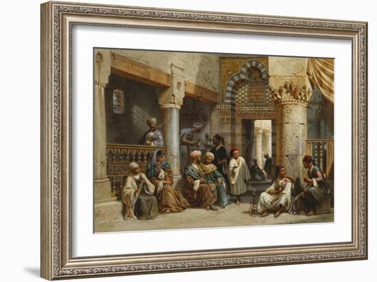 Arab Figures in a Coffee House, 1870-Carl Friedrich Heinrich Werner-Framed Giclee Print