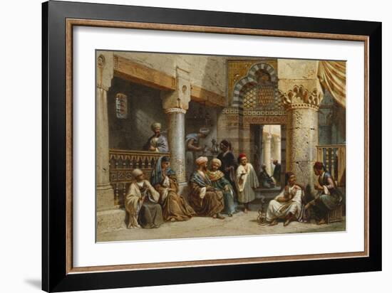 Arab Figures in a Coffee House, 1870-Carl Friedrich Heinrich Werner-Framed Giclee Print