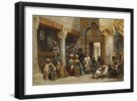 Arab Figures in a Coffee House, 1870-Carl Friedrich Heinrich Werner-Framed Giclee Print