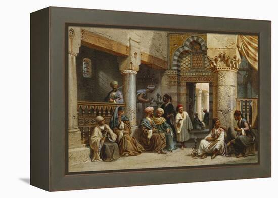 Arab Figures in a Coffee House, 1870-Carl Friedrich Heinrich Werner-Framed Premier Image Canvas