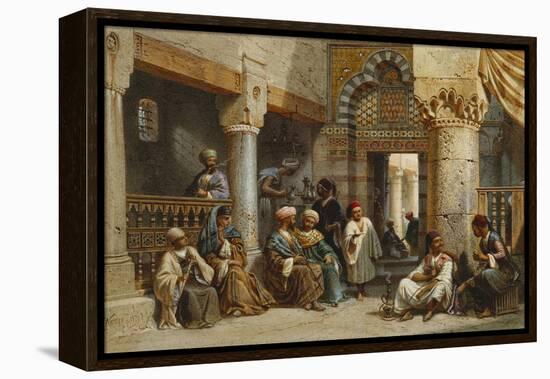 Arab Figures in a Coffee House, 1870-Carl Friedrich Heinrich Werner-Framed Premier Image Canvas