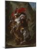 Arab Horseman Attacked by a Lion, 1849-50-Eugene Delacroix-Mounted Giclee Print