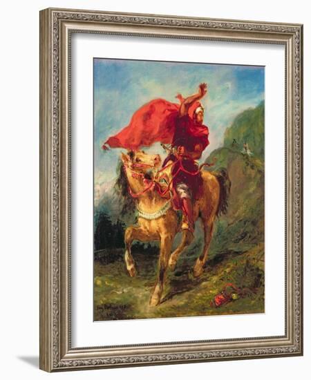 Arab Horseman Giving a Signal-Eugene Delacroix-Framed Giclee Print