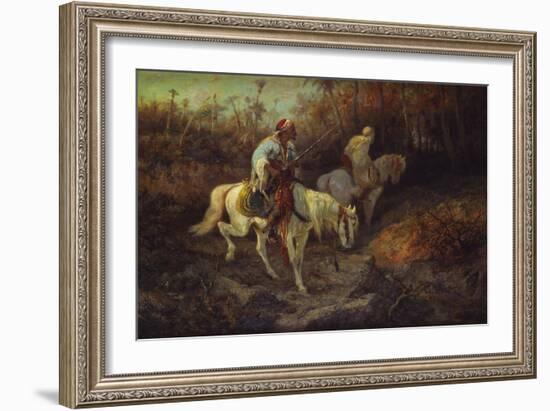 Arab Horsemen at the Edge of a Wood-Adolf Schreyer-Framed Giclee Print