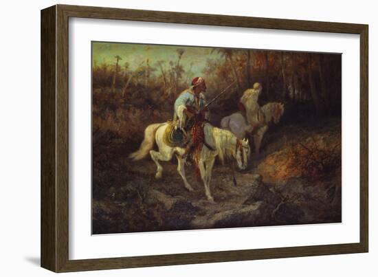 Arab Horsemen at the Edge of a Wood-Adolf Schreyer-Framed Giclee Print