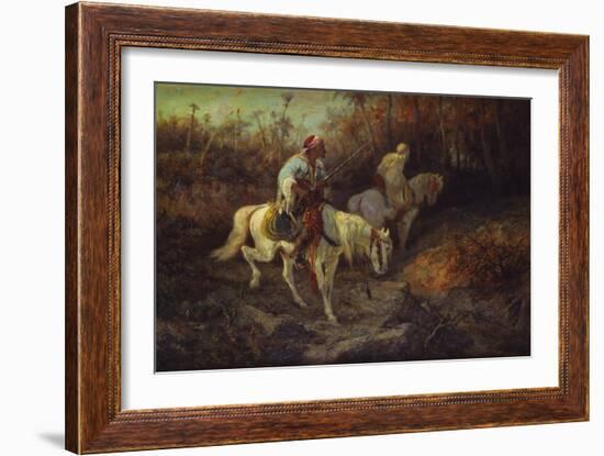 Arab Horsemen at the Edge of a Wood-Adolf Schreyer-Framed Giclee Print