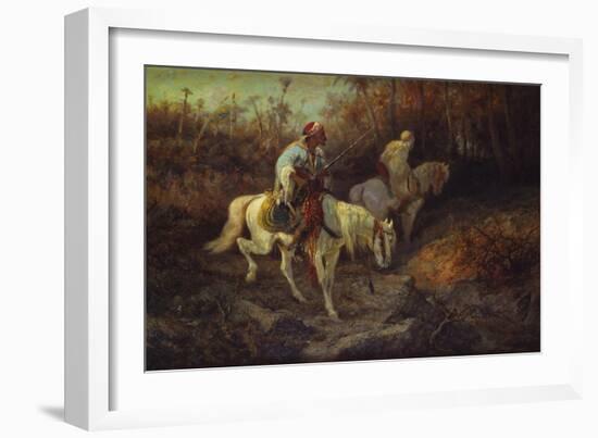 Arab Horsemen at the Edge of a Wood-Adolf Schreyer-Framed Giclee Print