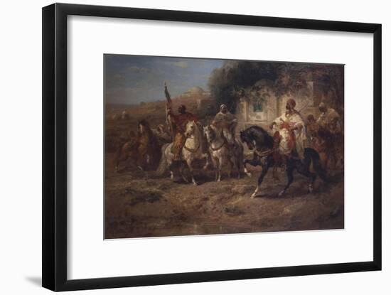 Arab Horsemen by a Fountain-Jean-Baptiste-Camille Corot-Framed Giclee Print