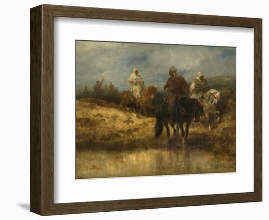 Arab Horsemen, C.1887-90 (Oil on Canvas)-Adolf Schreyer-Framed Giclee Print