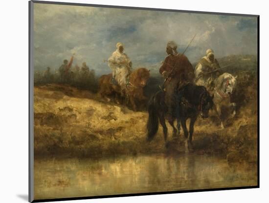 Arab Horsemen, C.1887-90 (Oil on Canvas)-Adolf Schreyer-Mounted Giclee Print