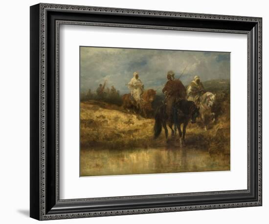 Arab Horsemen, C.1887-90 (Oil on Canvas)-Adolf Schreyer-Framed Giclee Print