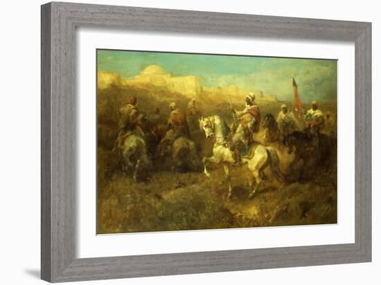 Arab Horsemen on the March-Adolf Schreyer-Framed Giclee Print