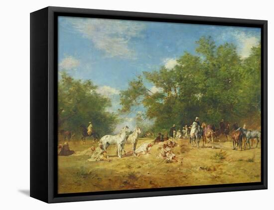 Arab Horsemen Resting in the Forest, 1868-Eugene Fromentin-Framed Premier Image Canvas