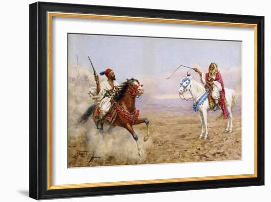 Arab Horsemen-Giulio Rosati-Framed Giclee Print