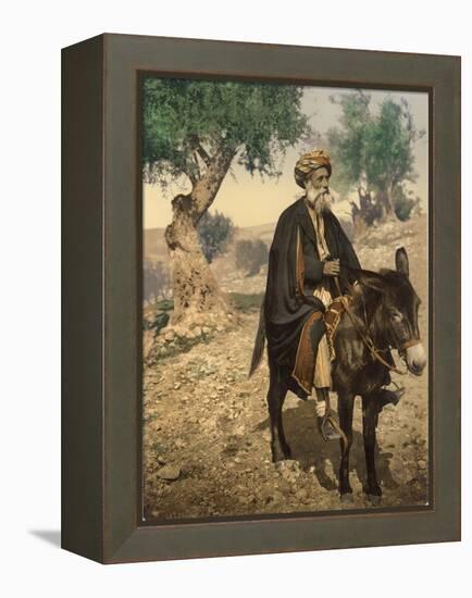 Arab Man from Bethlehem on His Donkey, C.1880-1900-null-Framed Premier Image Canvas