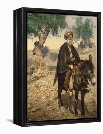 Arab Man from Bethlehem on His Donkey, C.1880-1900-null-Framed Premier Image Canvas