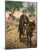 Arab Man from Bethlehem on His Donkey, C.1880-1900-null-Mounted Photographic Print