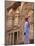 Arab Man Watching Facade of Treasury (Al Khazneh), Petra, Jordan-Keren Su-Mounted Photographic Print