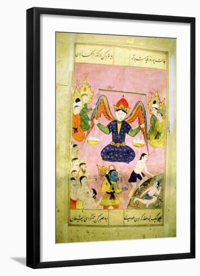 Arab Manuscript Depicting an Angel Weighing a Soul-null-Framed Giclee Print