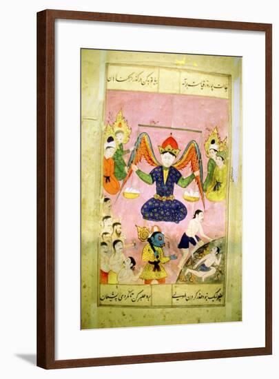 Arab Manuscript Depicting an Angel Weighing a Soul-null-Framed Giclee Print