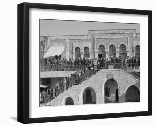 Arab meeting at the Rawdat el Maaref School on site of the Tower of Antonia, 1929-null-Framed Photographic Print