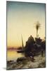 Arab Men Praying by the Nile at Sunset-Leon Bakst-Mounted Giclee Print