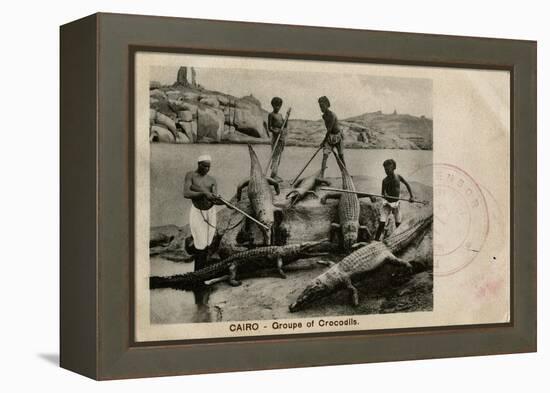 Arab Men with Crocodiles, Cairo, Egypt-null-Framed Premier Image Canvas