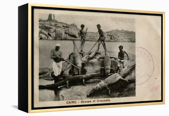 Arab Men with Crocodiles, Cairo, Egypt-null-Framed Premier Image Canvas