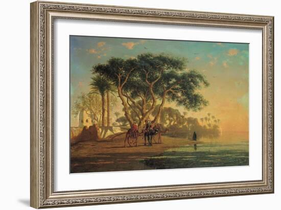 Arab Oasis, 1853-Narcisse Berchere-Framed Giclee Print