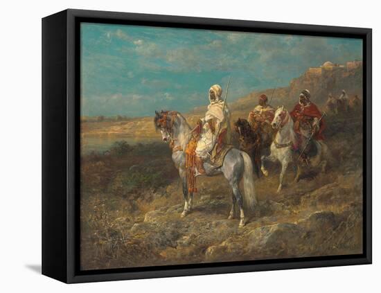 Arab on a White Horse (Oil on Canvas)-Adolf Schreyer-Framed Premier Image Canvas