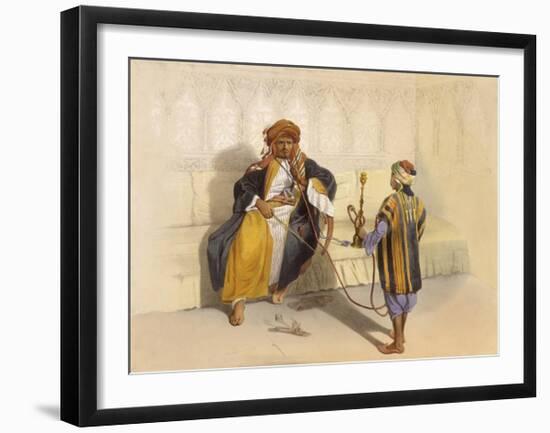 Arab Sheikh Smoking-E Prisse-Framed Premium Giclee Print