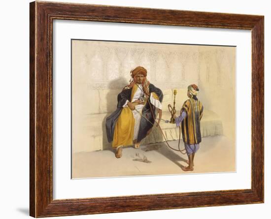 Arab Sheikh Smoking-E Prisse-Framed Premium Giclee Print