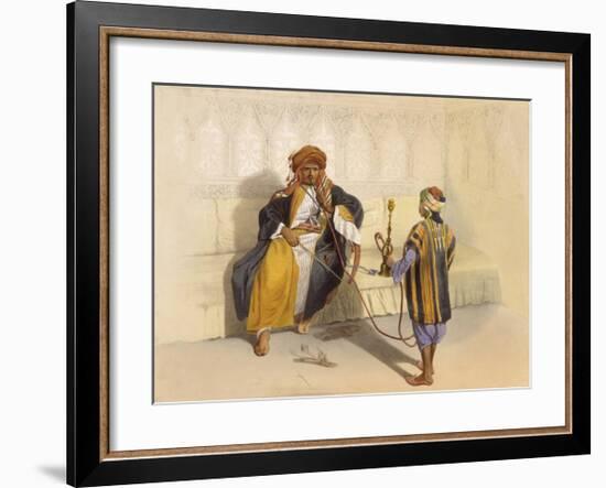 Arab Sheikh Smoking-E Prisse-Framed Premium Giclee Print
