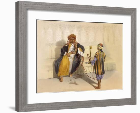 Arab Sheikh Smoking-E Prisse-Framed Premium Giclee Print