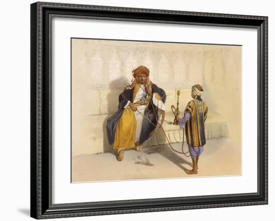 Arab Sheikh Smoking-E Prisse-Framed Premium Giclee Print