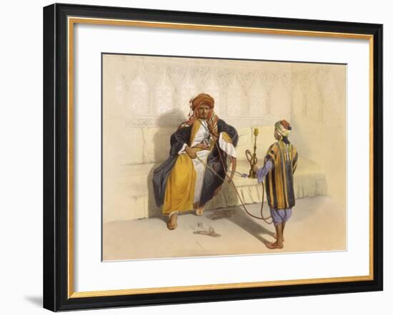 Arab Sheikh Smoking-E Prisse-Framed Premium Giclee Print