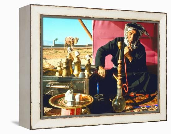 Arab Shepherd Smoking His Hookah as He Relaxes in a Roadside Tea Tent-Carlo Bavagnoli-Framed Premier Image Canvas