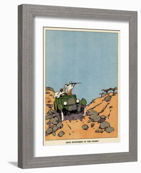 Arab Sportsmen in the Desert-null-Framed Art Print