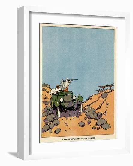 Arab Sportsmen in the Desert-null-Framed Art Print