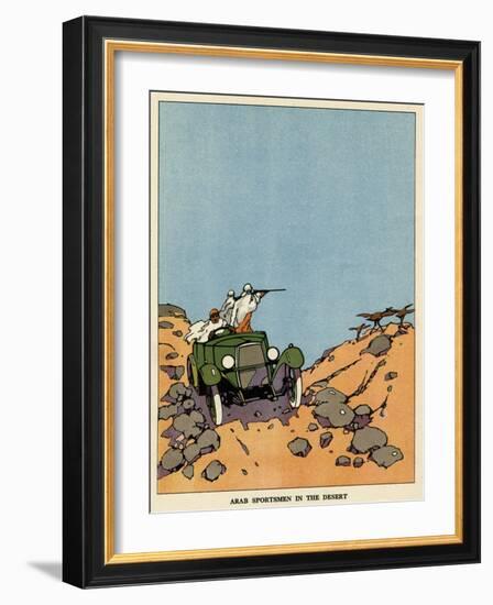 Arab Sportsmen in the Desert-null-Framed Art Print